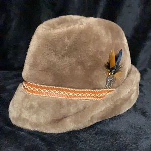 Authentic Vintage Bavarian Faux Fur Fedora